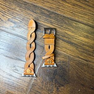Tory Burch Brown Braided Leather Watch Band
